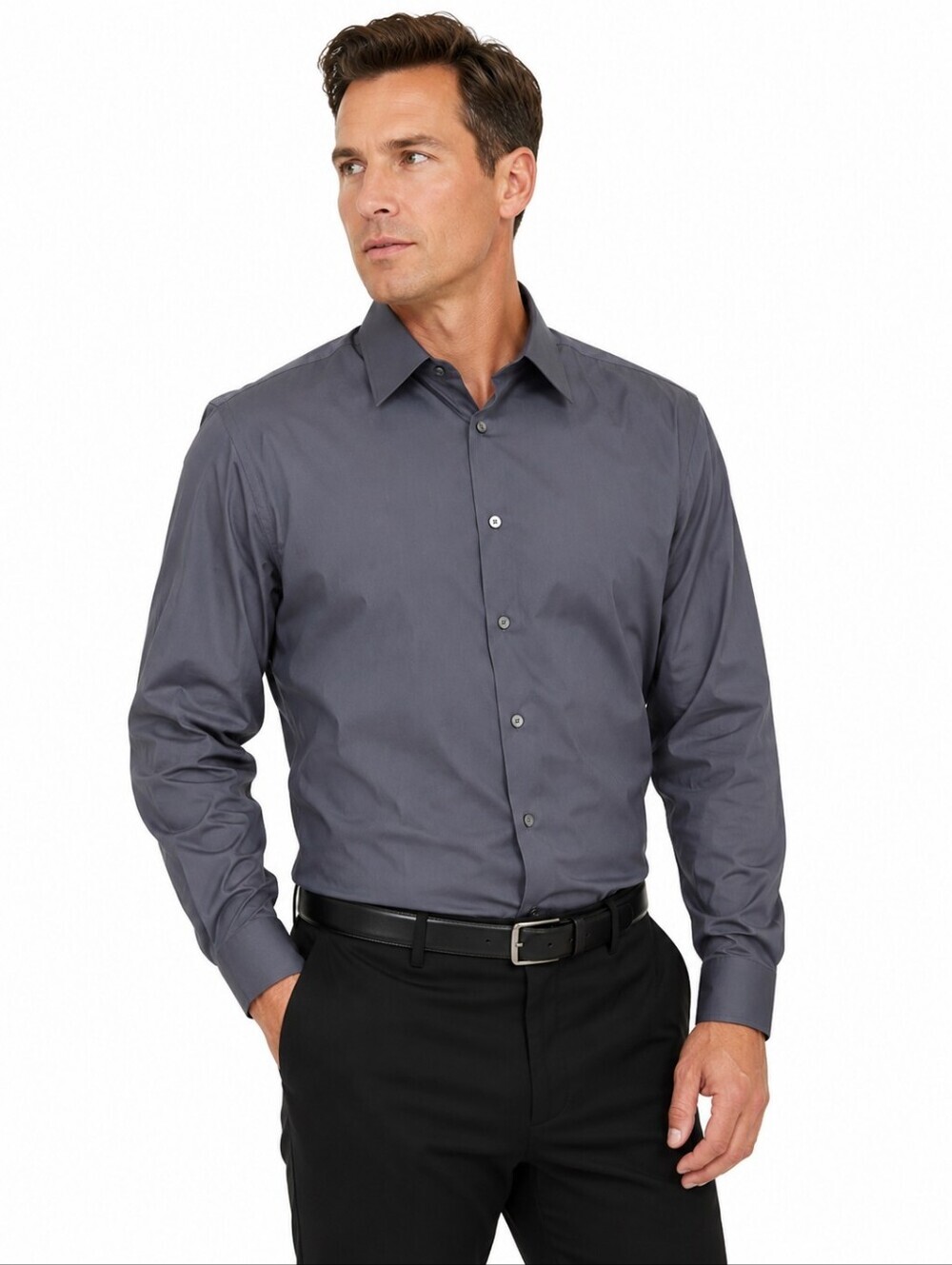 Calvin Kleun Men's Gray Cotton Button Down Shirt Size 15.5